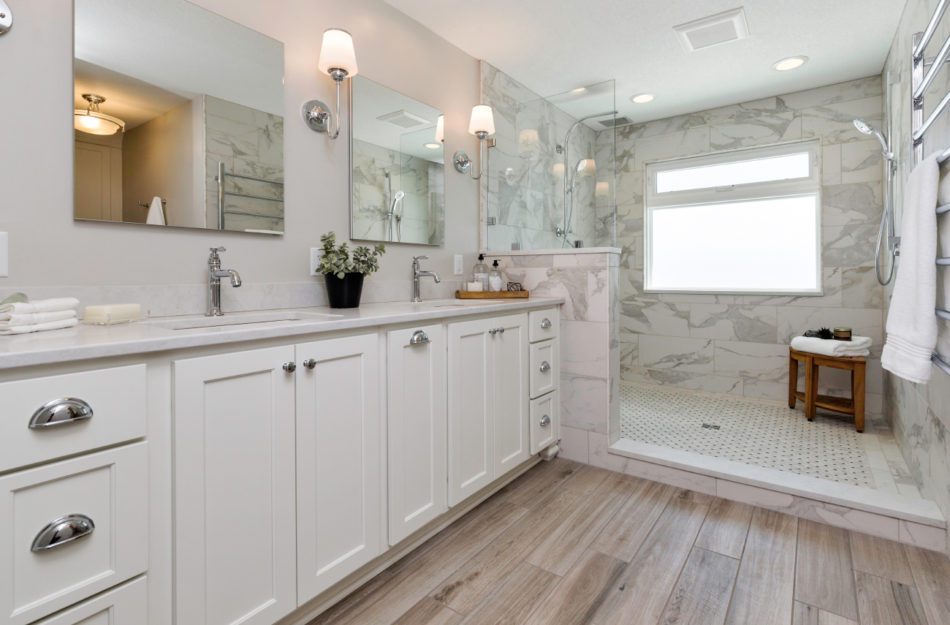 A white colored bathroom